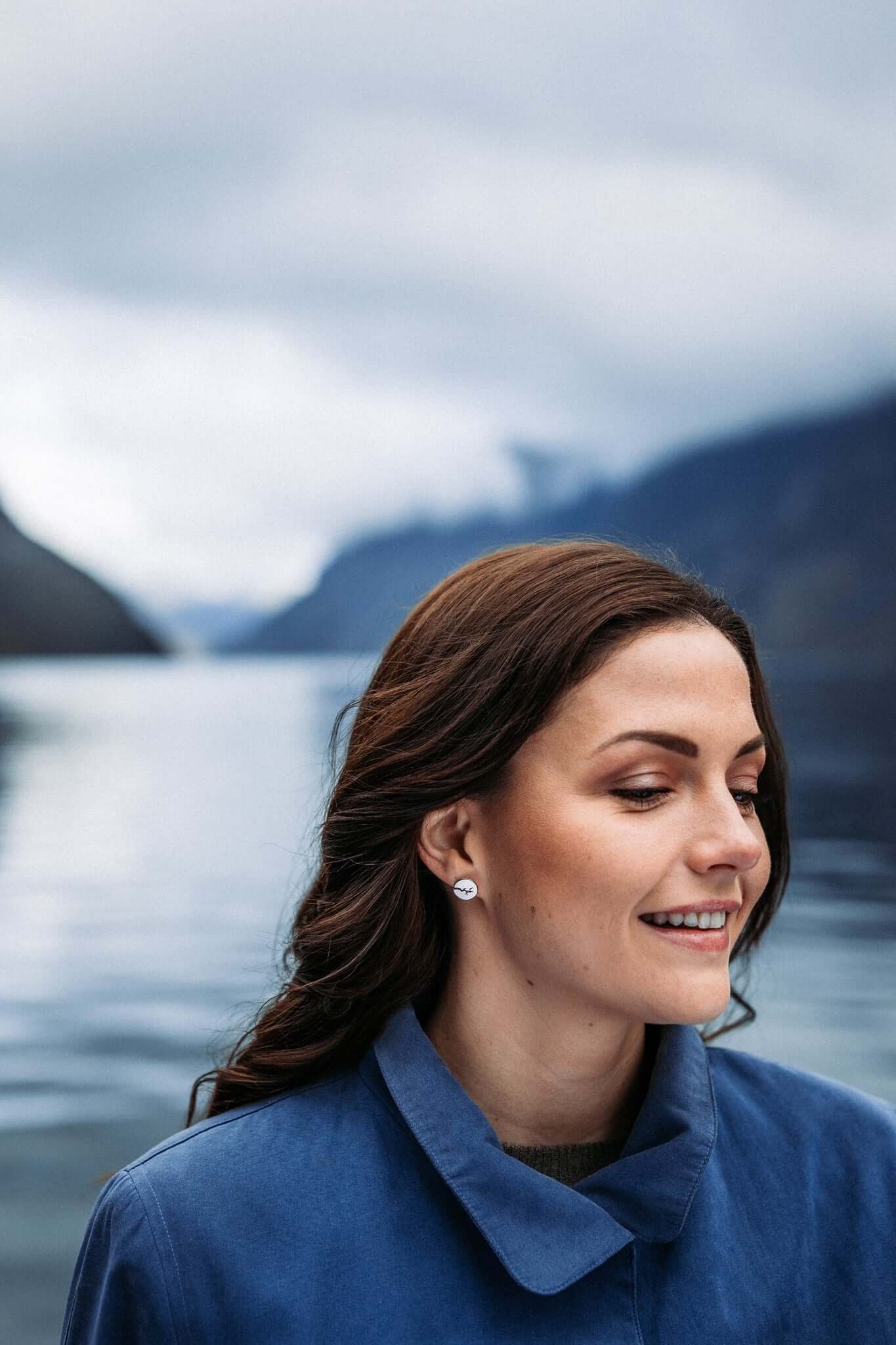Earrings inspired by the fjords of Norway