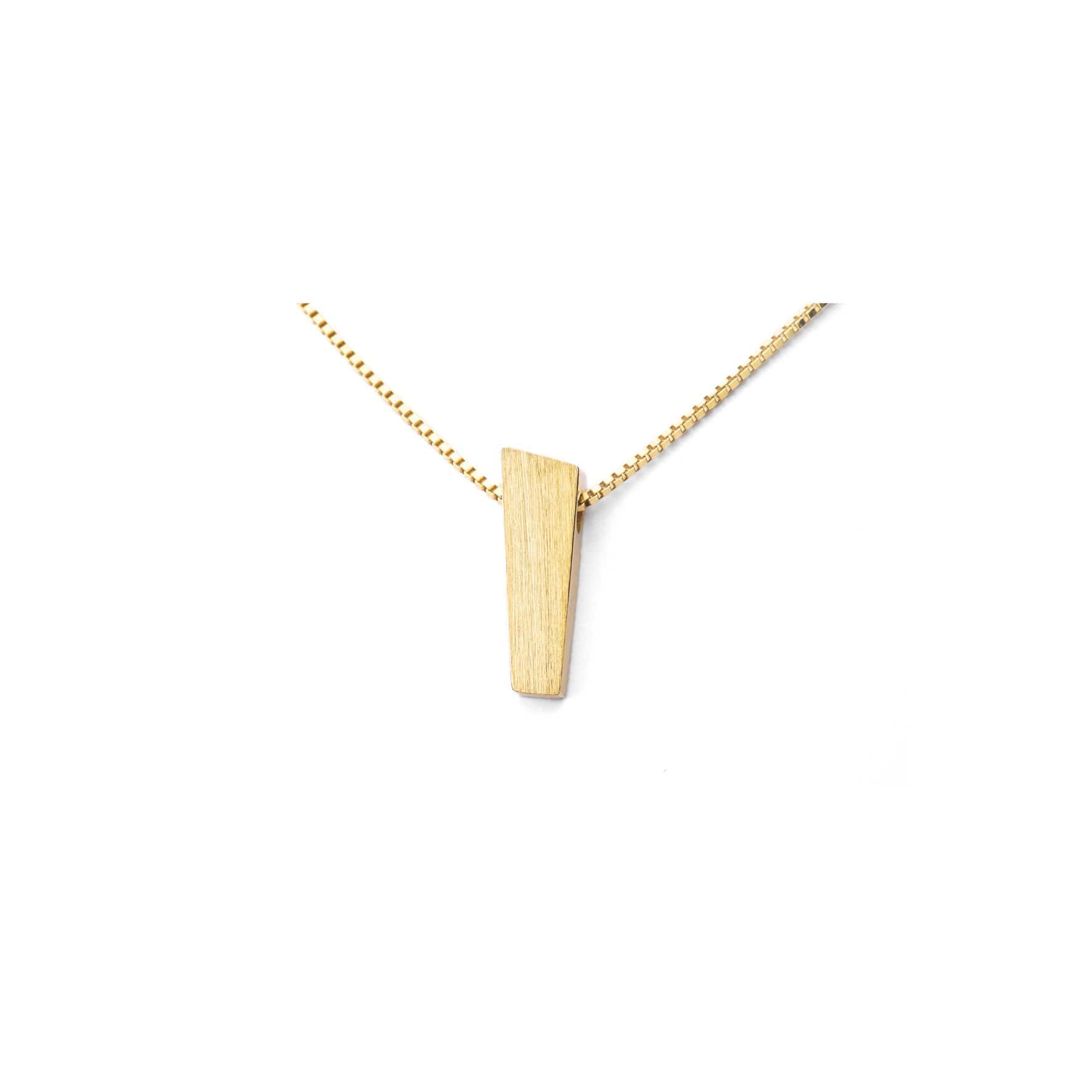 Gold Pulpit Rock pendant with a brushed finish
