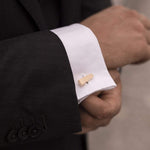 Norwegian made cufflink in brushed 14k gold - Pulpit Rock collection