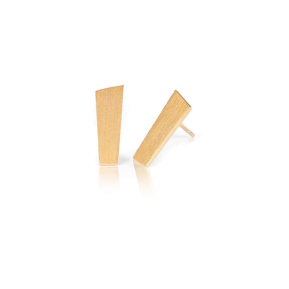Gold earrings in size 18 mm with a brushed finish