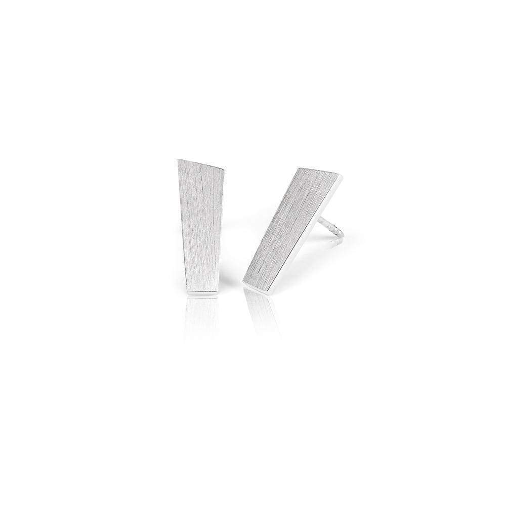 Silver earrings with a brushed finish from the Pulpit Rock collection