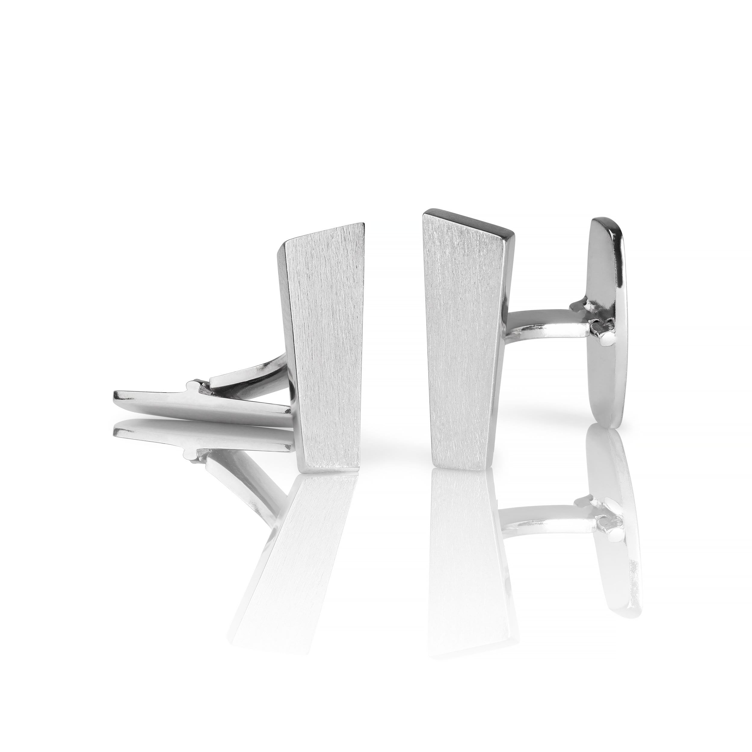 Norwegian made cufflink in brushed silver - Pulpit Rock collection